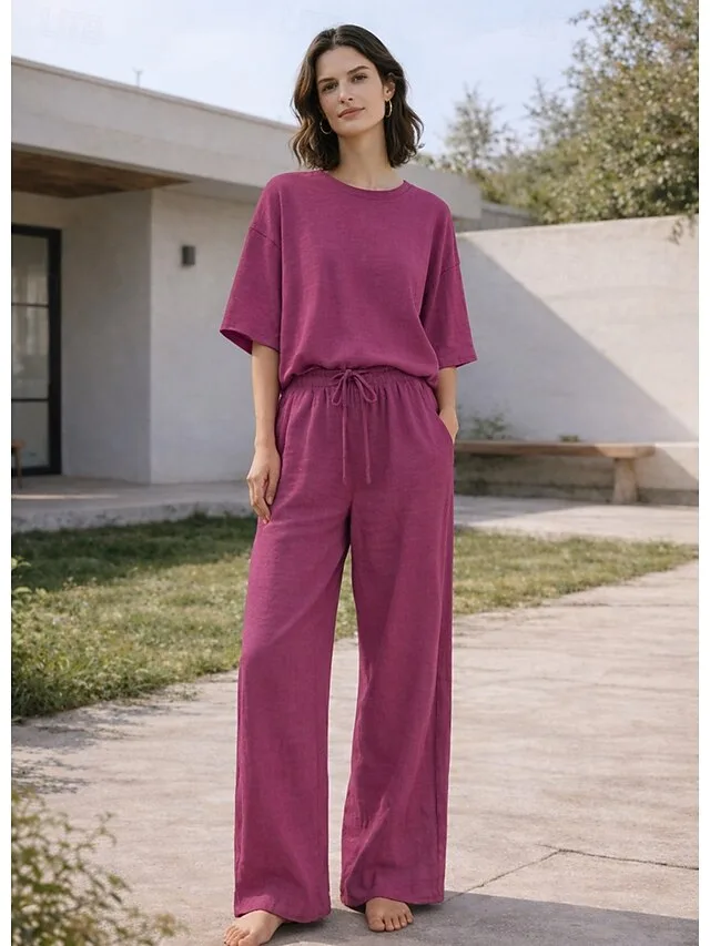 15-linen-women-s-linen-sets-linen-blend-rose-red-10