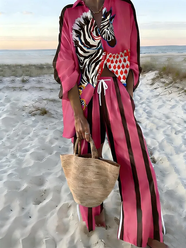 damen-hemd-baumwoll-leinen-sets-zweiteil-dunkelpink-3