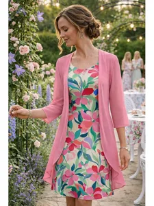 damen-kleid-set-a-linie-kleid-elegant-ur-rosa-2