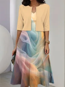 damen-kleid-set-a-linie-kleid-sommerklei-hellgelb-3