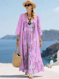 damen-kleid-set-a-linie-kleid-urlaub-las-purpur-3