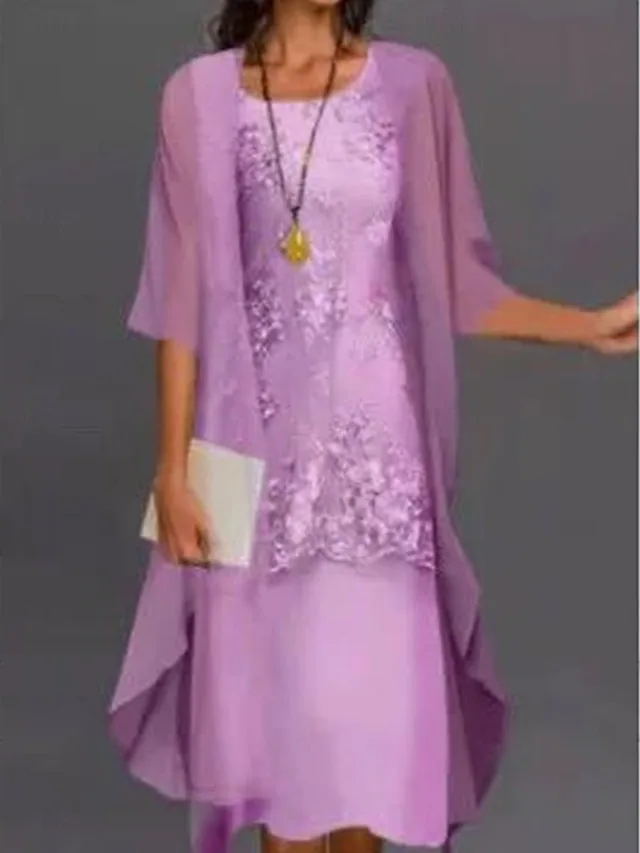 damen-kleid-set-chiffonkleid-elegant-for-purpur-3