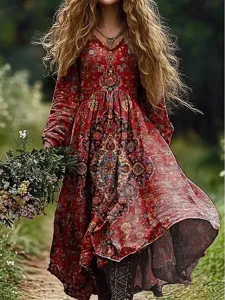 damen-maxi-kleid-boho-sommerkleid-plisse-rote-1