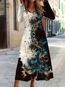 damen-maxi-kleid-t-shirt-kleid-tee-kleid-dunkelblau-36