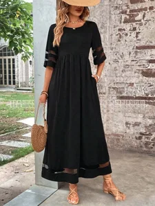 damen-maxikleid-a-linie-kleid-sommerklei-schwarz-1