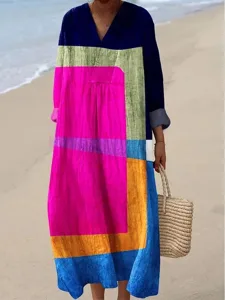 damen-midi-kleid-v-ausschnitt-langarm-ka-dunkelpink-5