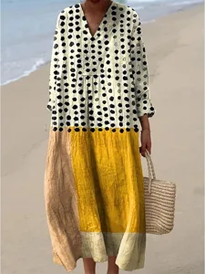 damen-midi-kleid-v-ausschnitt-langarm-ka-gelb-3