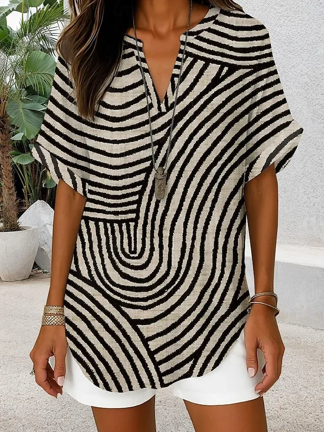 damen-midi-kleid-v-ausschnitt-lange-arme-braun-22