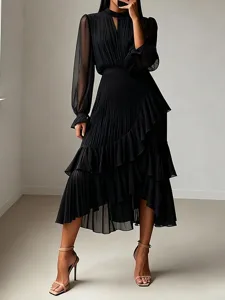 damen-midikleid-schwarzes-kleid-freizeit-schwarz-1