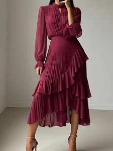 damen-midikleid-schwarzes-kleid-freizeit-wein-3