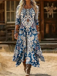 damen-midikleid-shiftkleid-lassig-taglic-dunkelblau-5