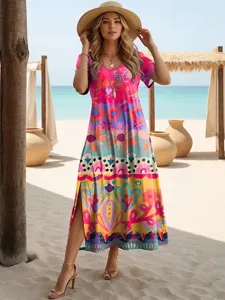 damen-midikleid-sommerkleid-a-linie-klei-rosa-5