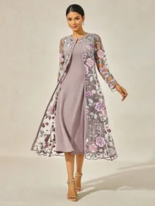 damen-teelange-cocktailkleid-kleid-set-k-graues-rosa-1