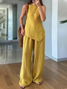 women-cotton-blend-linen-inspired-sets-t-yellow-6