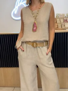 women-s-cotton-blend-blouse-pants-sets-s-beige-1