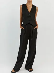 women-s-cotton-blend-blouse-pants-sets-s-black-20