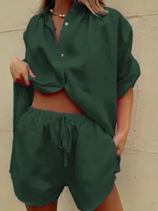 women-s-cotton-blend-cotton-linen-sets-s-dark-green-3