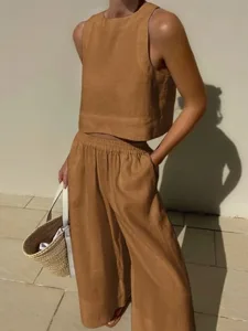 women-s-cotton-blend-cotton-linen-sets-s-orange-9