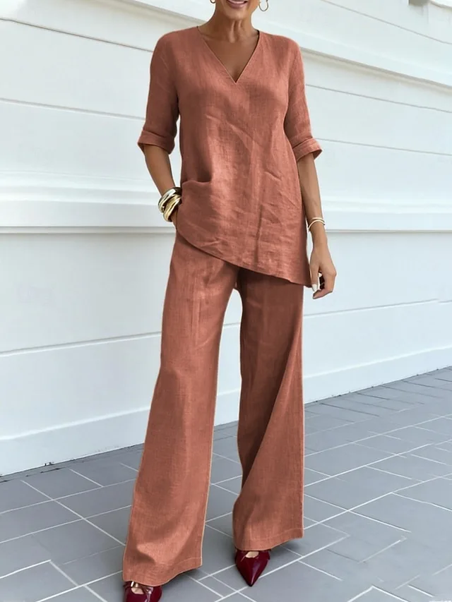 women-s-cotton-blend-two-piece-sets-pant-light-brown-7