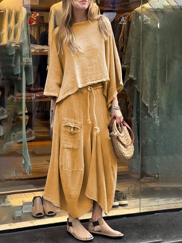 women-s-cotton-linen-pants-sets-long-sle-yellow-10