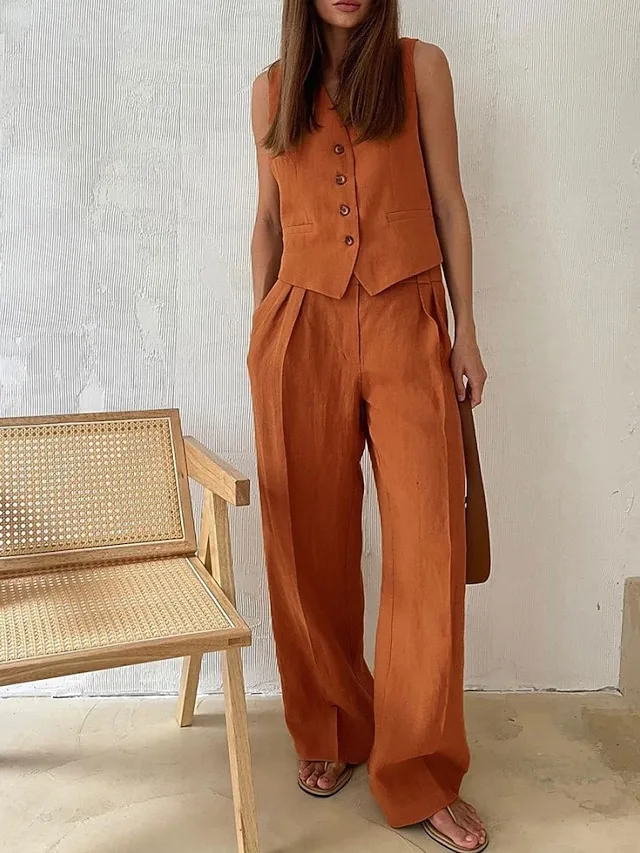women-s-cotton-linen-sets-pants-sets-bol-orange-17