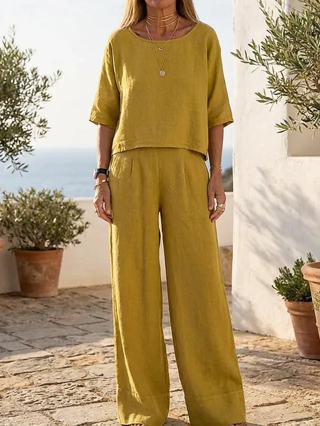 women-s-cotton-linen-sets-pants-sets-bol-yellow-1