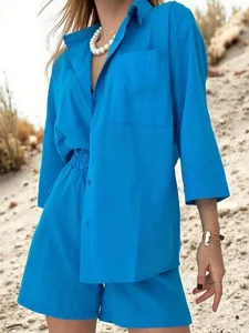 women-s-cotton-linen-sets-shorts-sets-bo-blue-5