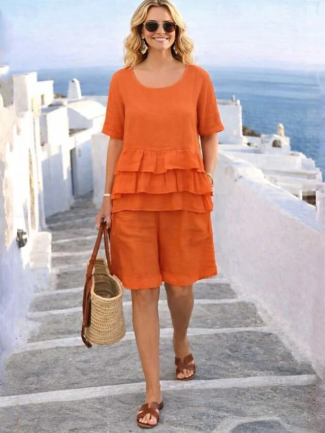 women-s-cotton-linen-sets-shorts-sets-sh-orange-1