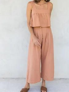 women-s-cotton-linen-sets-two-piece-sets-pink-4