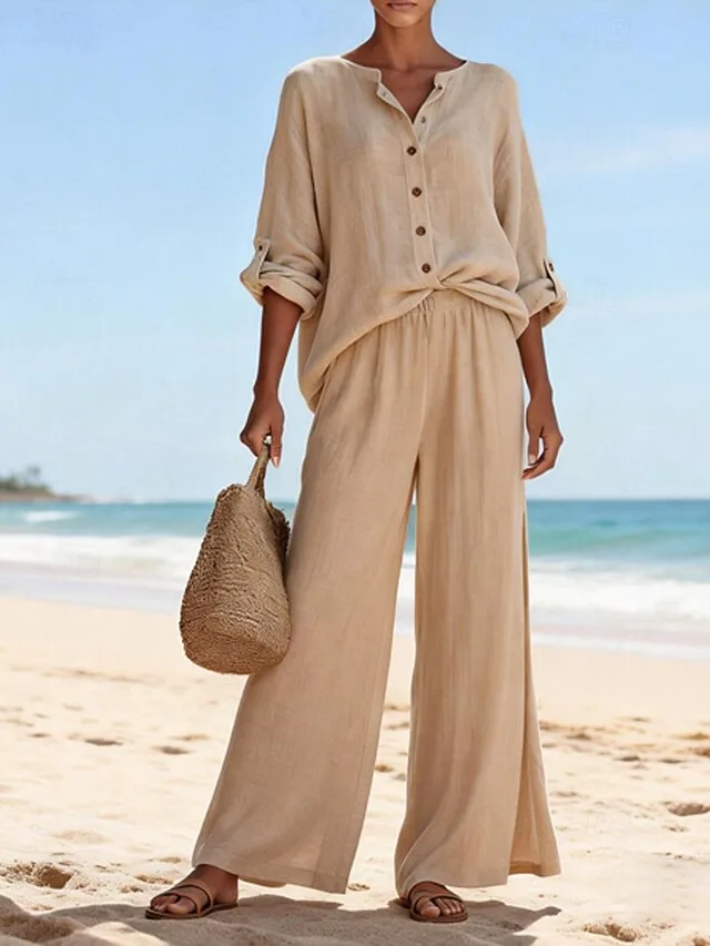 women-s-cotton-shirt-100-cotton-long-sle-khaki-5