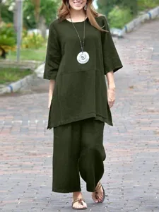 women-s-shirt-cotton-linen-shirts-set-2-army-green-3
