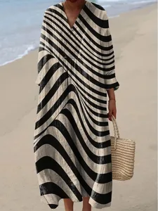 womens-midi-kleid-v-ausschnitt-lange-arm-schwarz-5